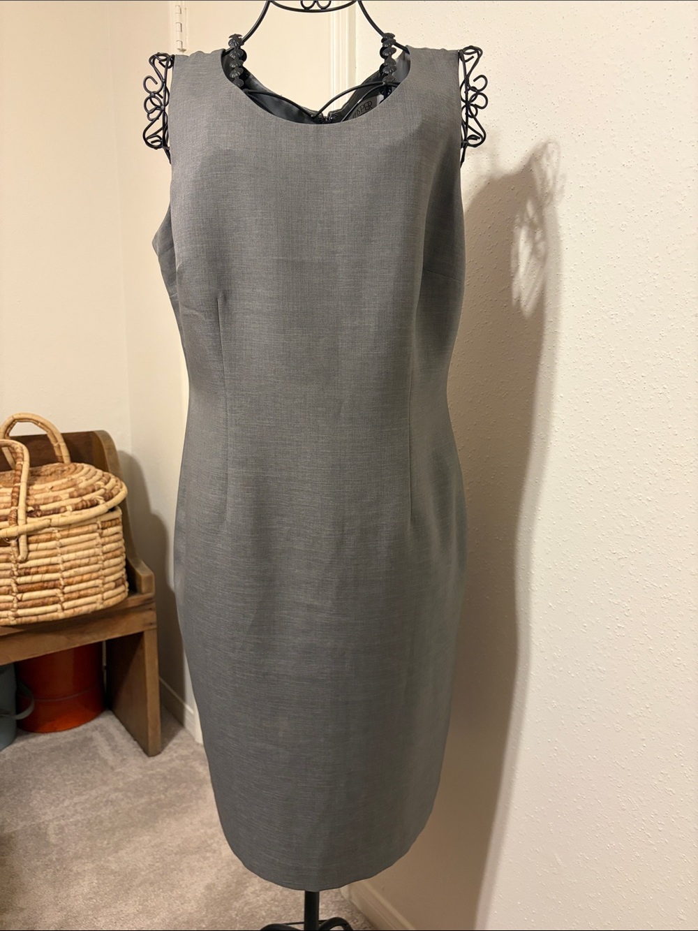 Kasper Gray Sleeveless Sheath Dress